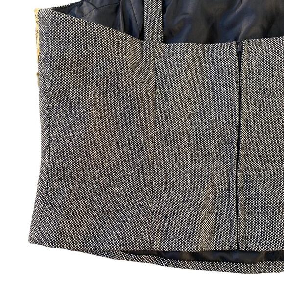 Vintage Tweed Crop Top Gold Lace Beaded Accent Skinny Straps Size 10 Gothic Emo - Picture 7 of 12